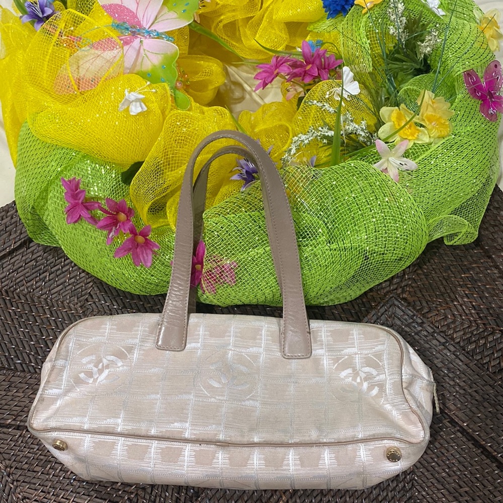 Chanel Ivory Small Boston Travel Ligne Bag